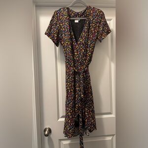 Fresh Colorful Patterned Midi Dress